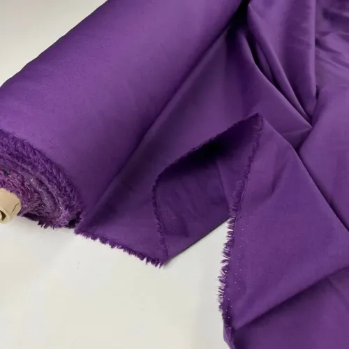 Tissu popeline de coton violet uni