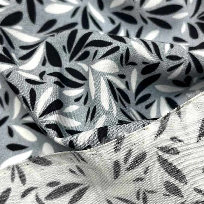 Tissu viscose Pétales gris