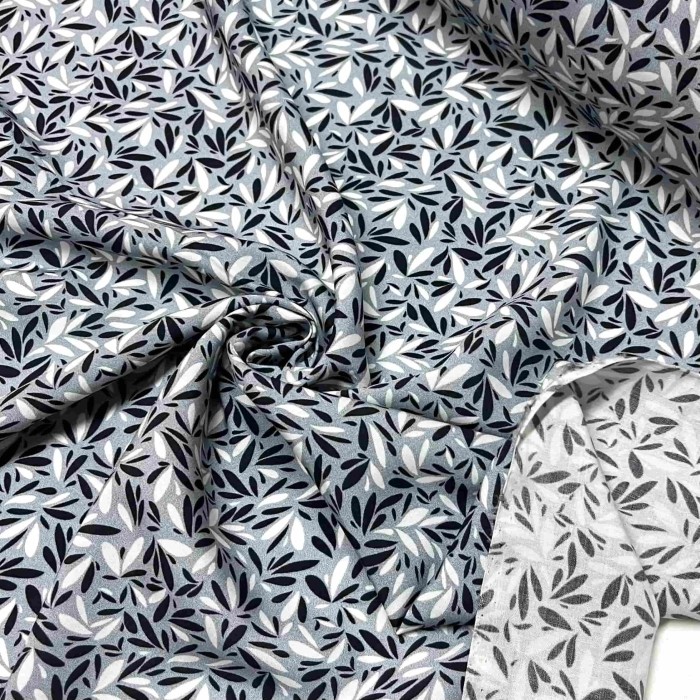 Tissu viscose Pétales gris