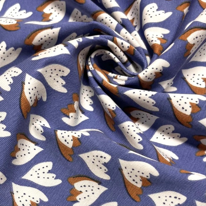 Tissu jersey coton élasthanne Ziggy lavande