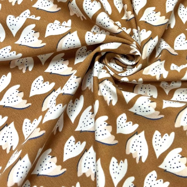 Tissu jersey coton élasthanne Ziggy caramel Tissu jersey coton élasthanne Ziggy caramel