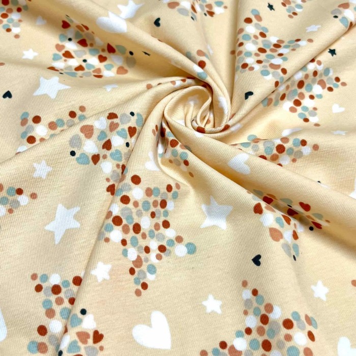 Tissu jersey coton élasthanne Elekso / blé vintages Tissu jersey coton élasthanne Elekso / blé vintages