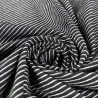 Tissu jersey coton stretch à rayures noire