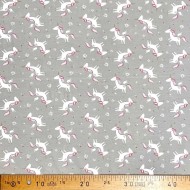 Tissu jersey coton élasthanne Licorne Gris