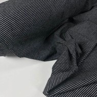 Tissu jersey coton stretch à rayures noire Tissu jersey coton stretch à rayures noire