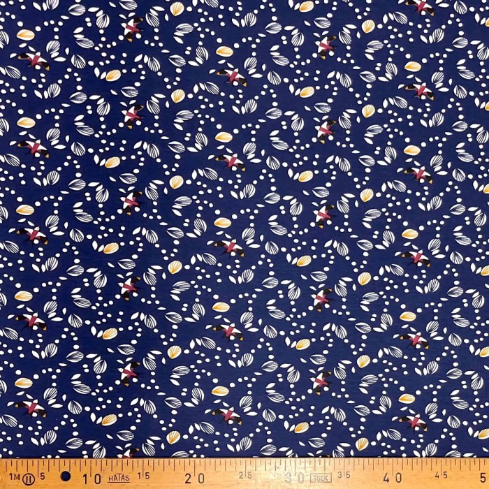 Tissu jersey coton élasthanne Jolhiro bleu marine Tissu jersey coton élasthanne Jolhiro bleu marine