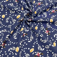 Tissu jersey coton élasthanne Jolhiro bleu marine Tissu jersey coton élasthanne Jolhiro bleu marine