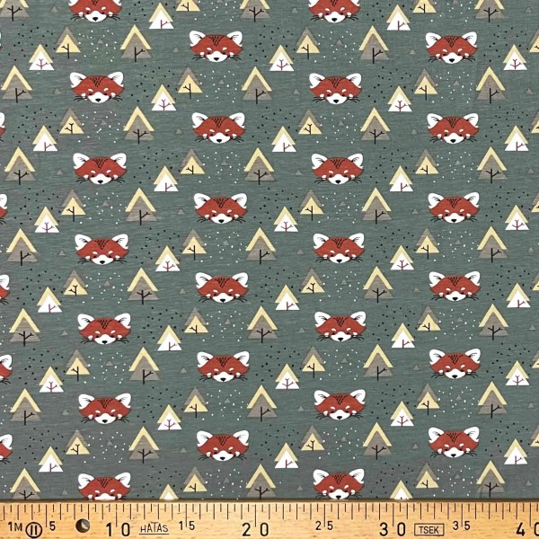 Tissu jersey coton élasthanne Renard vert kaki Tissu jersey coton élasthanne Renard vert kaki