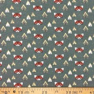 Tissu jersey coton élasthanne Renard vert kaki
