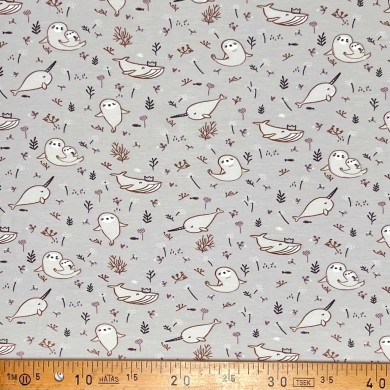 Tissu jersey coton élasthanne Walina/ phoque gris