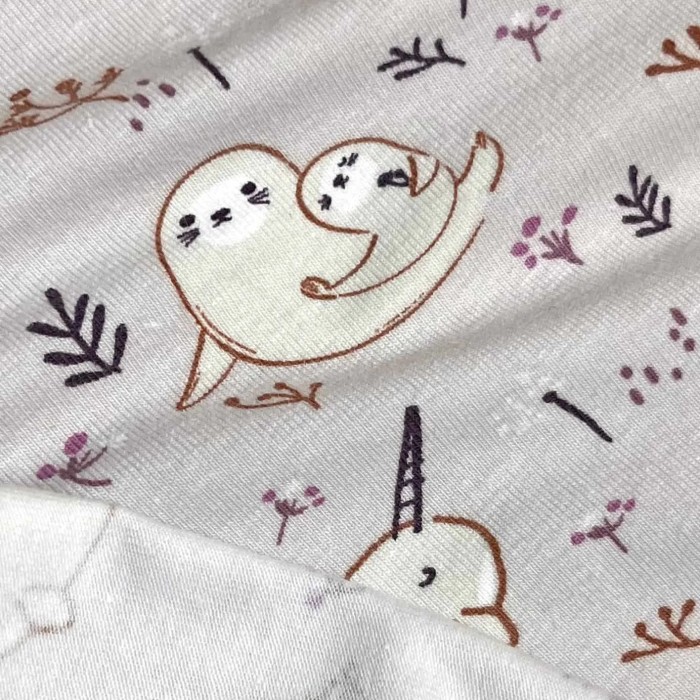 Tissu jersey coton élasthanne Walina/ phoque gris