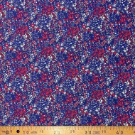 Tissu viscose Liberty bleu, rouge