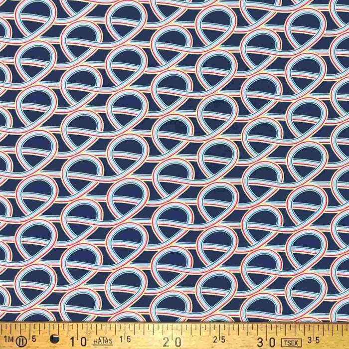 Tissu viscose Arc en ciel bleu