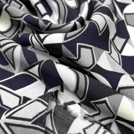 Tissu viscose Prado noir blanc Tissu viscose Prado noir blanc