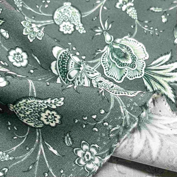 Tissu viscose Sari vert kaki