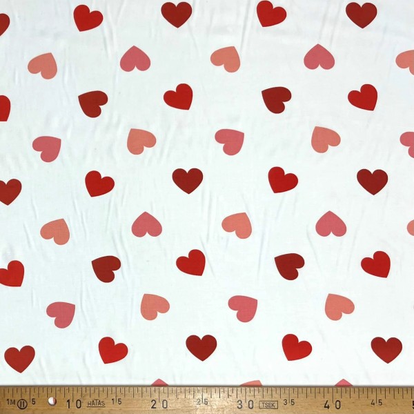 Tissu viscose Galant coeur rouge Tissu viscose Galant coeur rouge