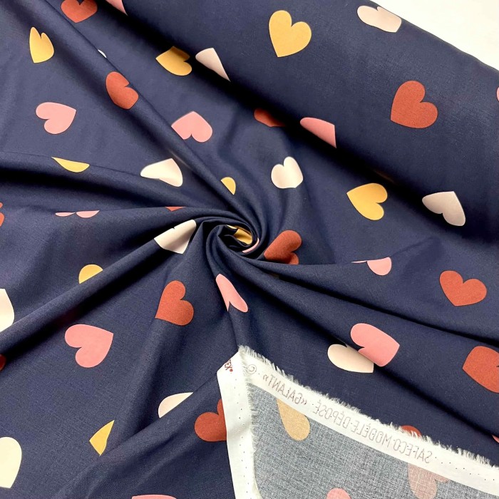 Tissu viscose Galant bleu Marine