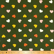 Tissu viscose Galant coeur vert Tissu viscose Galant coeur vert