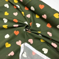 Tissu viscose Galant coeur vert Tissu viscose Galant coeur vert