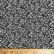 Tissu viscose petite fleurs noir blanc