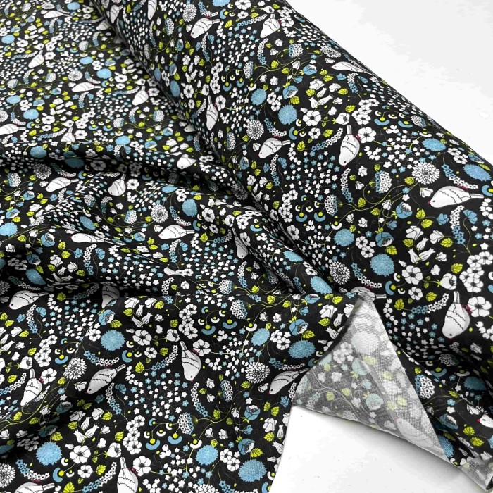 Tissu viscose Piaf noir Tissu viscose Piaf noir