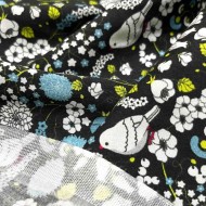 Tissu viscose Piaf noir Tissu viscose Piaf noir