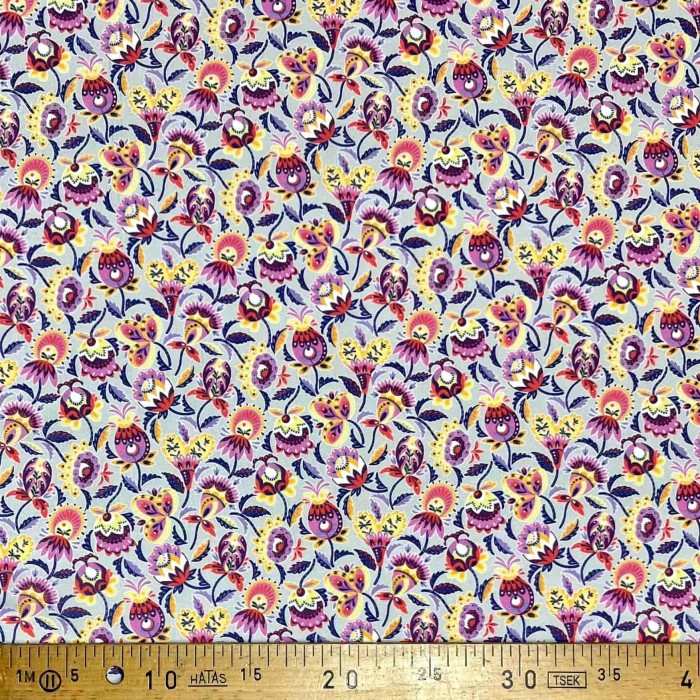 Tissu viscose India purple multi couleurs