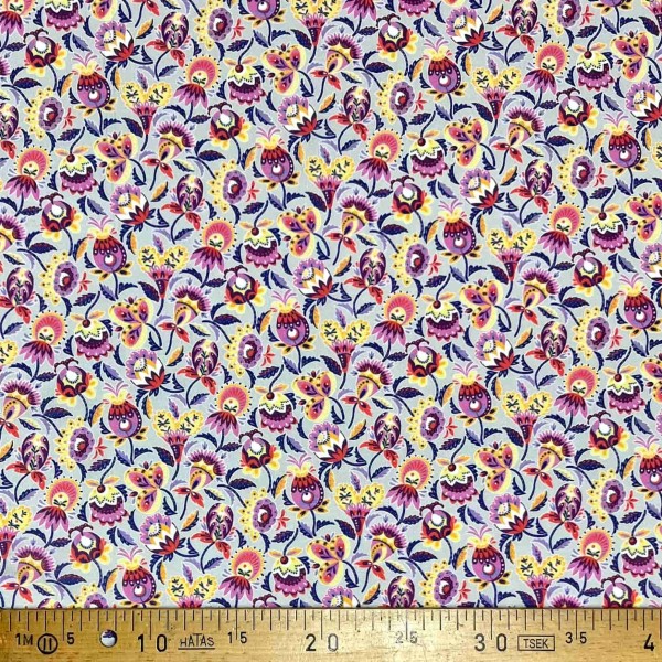 Tissu viscose India purple multi couleurs Tissu viscose India purple multi couleurs