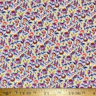 Tissu viscose India purple multi couleurs