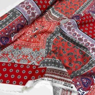Tissu viscose Bandana rouge