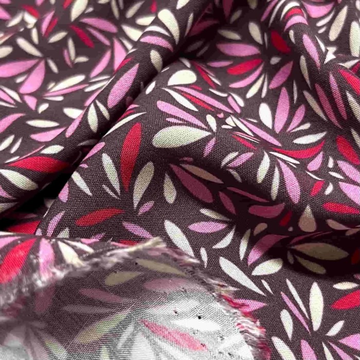 Tissu viscose Pétales pink violet rose