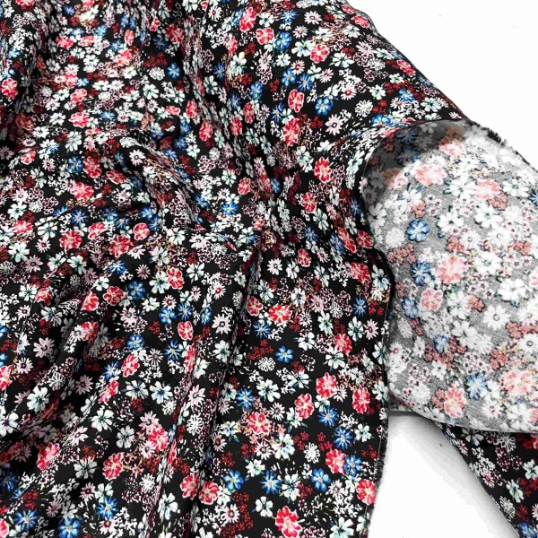 Tissu viscose Petunia noir Tissu viscose Petunia noir