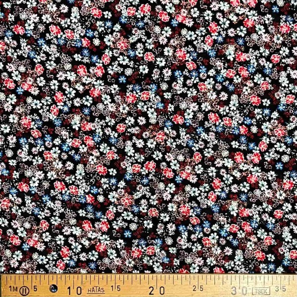 Tissu viscose Petunia noir Tissu viscose Petunia noir