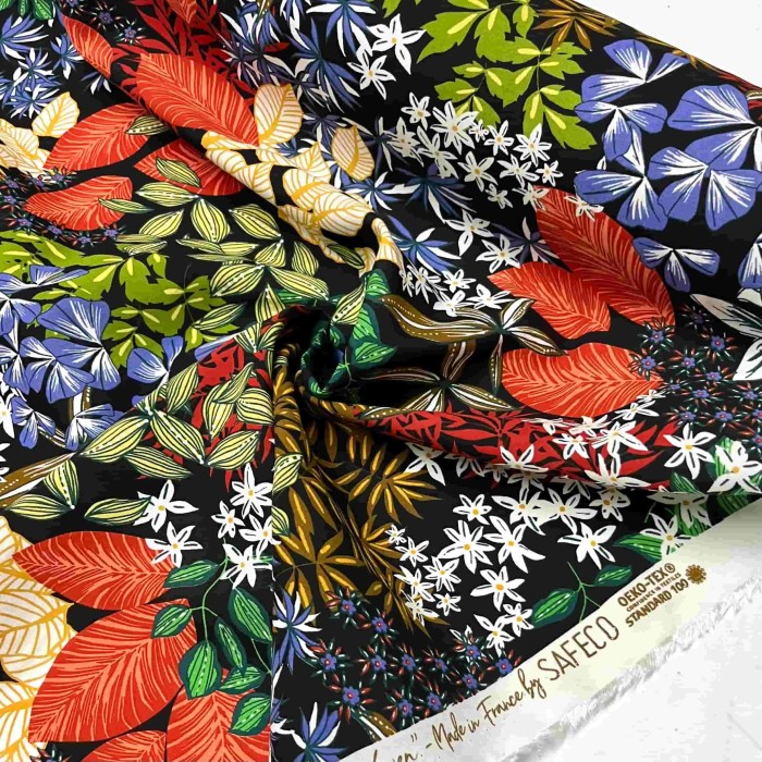 Tissu viscose Nolwen noir Tissu viscose Nolwen noir