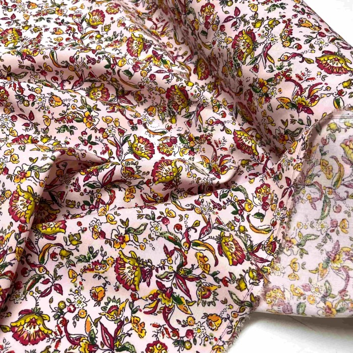 Tissu viscose Soraya rose Tissu viscose Soraya rose