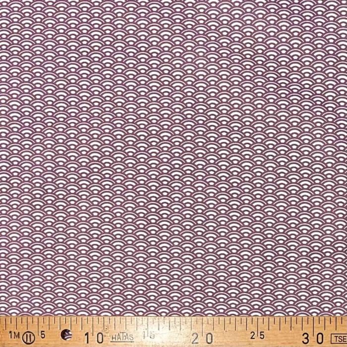 Tissu coton imprimé Saijo blanc violine Tissu coton imprimé Saijo blanc violine