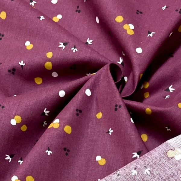 Tissu coton imprimé Nozbi violet Tissu coton imprimé Nozbi violet