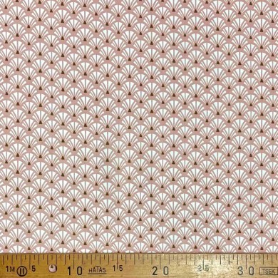 Tissu coton imprimé Yazo rose blanc Tissu coton imprimé Yazo rose blanc