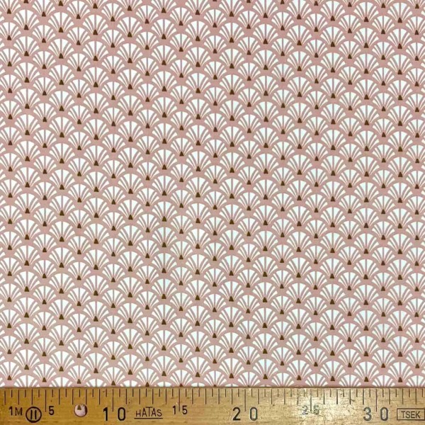 Tissu coton imprimé Yazo rose blanc Tissu coton imprimé Yazo rose blanc