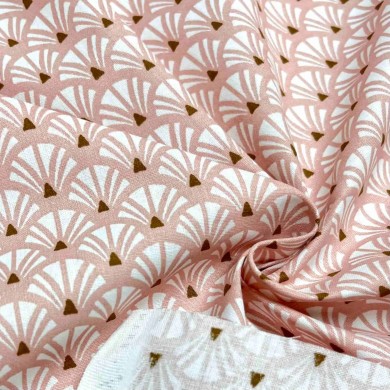 Tissu coton imprimé Yazo rose blanc Tissu coton imprimé Yazo rose blanc