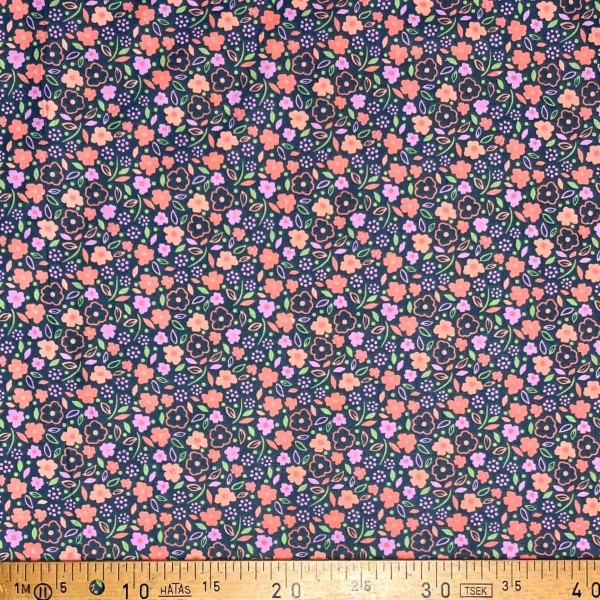 Tissu coton imprimé érika rose multi couleurs Tissu coton imprimé érika rose multi couleurs