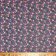 Tissu coton imprimé érika rose multi couleurs