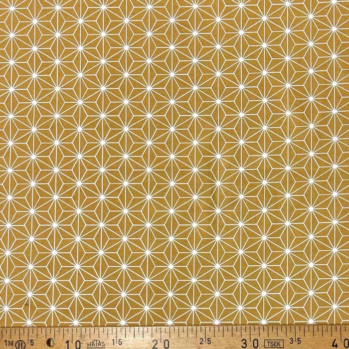 Tissu coton imprimé Casual ocre