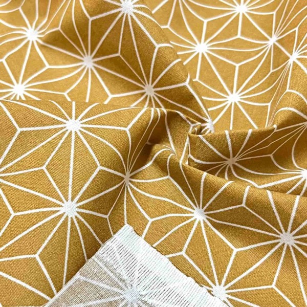 Tissu coton imprimé Casual ocre Tissu coton imprimé Casual ocre