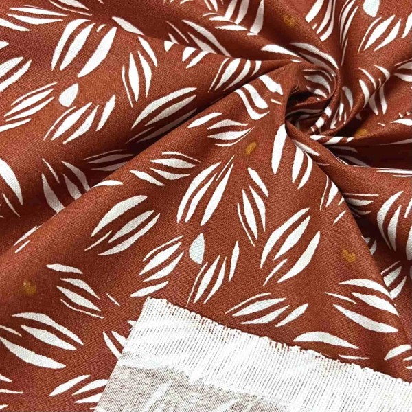 Tissu coton imprimé Vaoy fauve blanc Tissu coton imprimé Vaoy fauve blanc