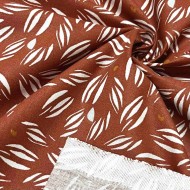 Tissu coton imprimé Vaoy fauve blanc