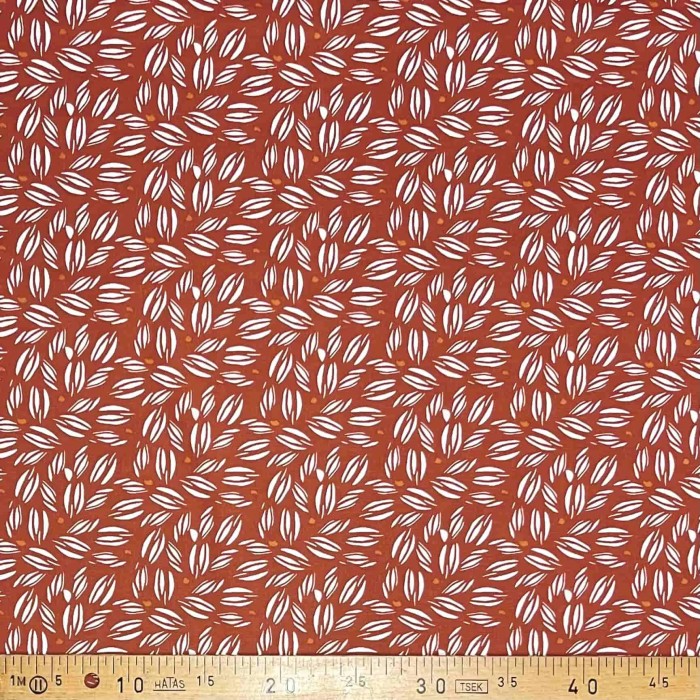 Tissu coton imprimé Vaoy fauve blanc