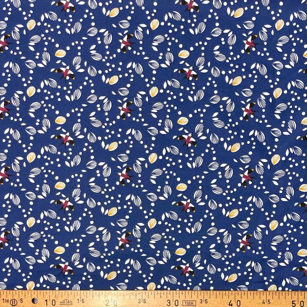 Tissu coton imprimé Jolhiro bleu Minuit Tissu coton imprimé Jolhiro bleu Minuit