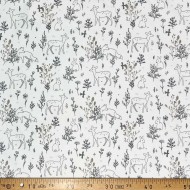 Tissu coton imprimé Larvik blanc gris taupe