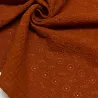 Tissu Double gaze broderie Suzy rouille